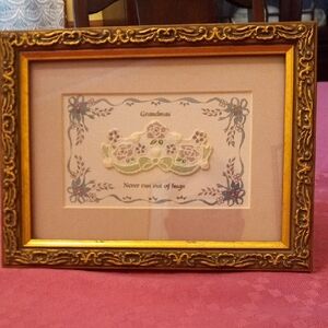 Grandmas Never Run Out Of Hugs handmade and Framed-